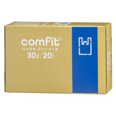 ジャパックス MUT30 comfit 白半透明とって付ポリ袋30L20枚 1セット(1個(20枚入)×3)