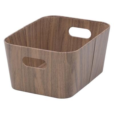 山善（YAMAZEN） 収納ボックス 紙製 木目調 浅型 S NPBーS（BR）