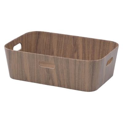 山善（YAMAZEN） 収納ボックス 紙製 木目調 浅型 M NPBーM（BR）