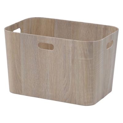 山善（YAMAZEN） 収納ボックス 紙製 木目調 深型 L NPBーL（NA）