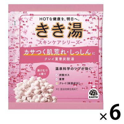 きき湯 炭酸入浴剤 クレイ重曹炭酸湯 30g お湯の色 乳白色の湯（にごりタイプ） 1セット（1包×6） アース製薬