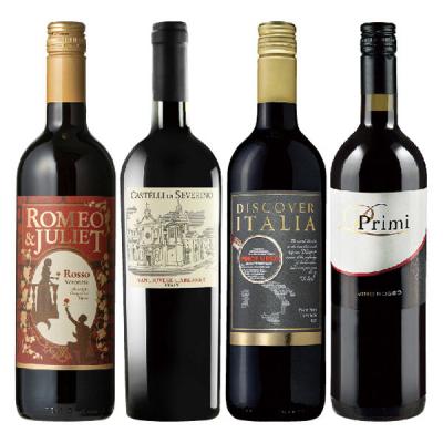 ソムリエ厳選 イタリア 赤ワイン4本セット 1セット（750ml×4本） モンテ物産 飲み比べ