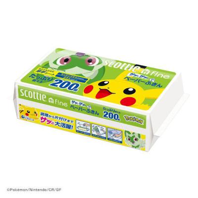 キッチンペーパー スコッティ ファイン ペーパーふきん サッとサッと ポケモン 1パック　日本製紙クレシア