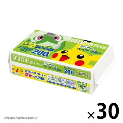 キッチンペーパー スコッティ ファイン ペーパーふきん サッとサッと ポケモン 1セット（1パック×30）日本製紙クレシア