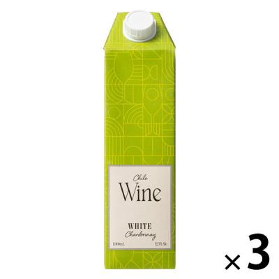 （アスクル・ロハコ限定） 白ワイン テトラワイン チリ 紙パック シャルドネ 1000ml 1セット（1本×3） オリジナル