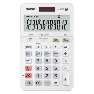 カシオ 本格実務電卓 ジャストタイプ JSー12TDーWEーN 1台