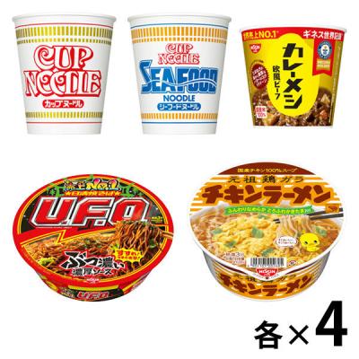 （詰め合わせ）日清食品 定番カップ麺・ライス20食セット（カップヌードル・シーフードヌードル・UFO・チキンラーメン・カレーメシ）