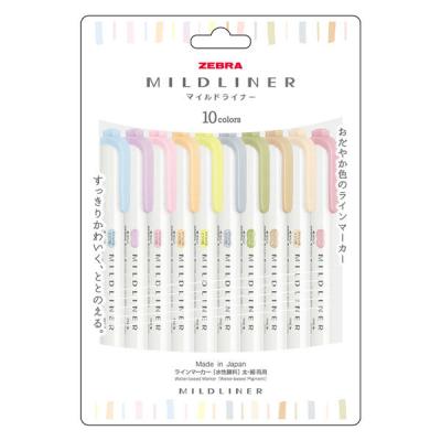 ゼブラ マイルドライナー やさしさ＆ナチュラル10色セット WKT7-10C-YNTC 1セット