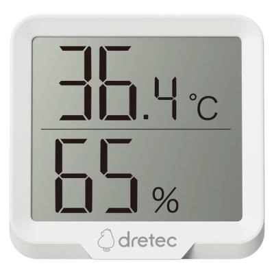 温湿度計 ドリテック デジタル温湿度計 リテーモ・ミニ・シンプル ホワイト 1個