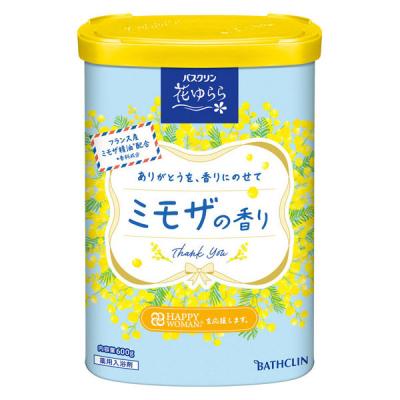 入浴剤 薬用 温浴 バスクリン 花ゆらら ミモザの香り 600g ミモザイエローのお湯（透明タイプ） 1個 アース製薬