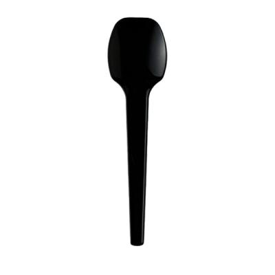アスクル　プラスチックデザートスプーン　10cm　ブラック　使い捨て　1袋（100本入） オリジナル