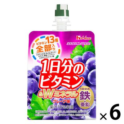 パーフェクトビタミン 1日分のビタミン＆Ｗミネラルゼリー　グレープ味　1セット（1個（180g）×6）　鉄・亜鉛