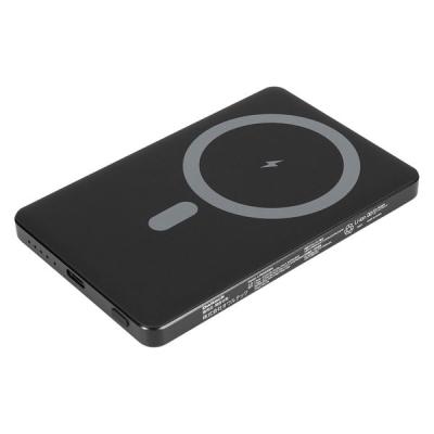 マグネット式ワイヤレス充電対応 モバイルバッテリー OECーLPBMG5004ーBK 1個 オウルテック