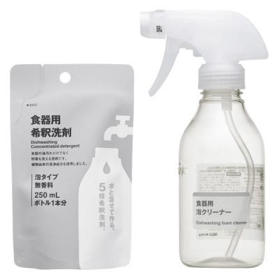 無印良品 食器用　希釈洗剤セット 泡クリーナーボトル１本　希釈洗剤１袋入り  良品計画