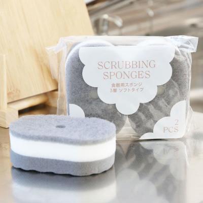 （限定）キッチンスポンジ 泡立ちコンパクト キズをつけにくい ソフトタイプ 1パック（2個入） オリジナル