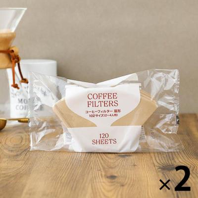 （限定）コーヒーフィルター 扇形 102サイズ 2〜4杯用 無漂白 大容量 2袋（120枚入） オリジナル
