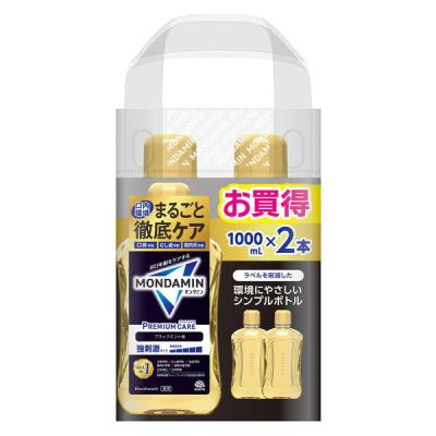 マウスウォッシュ 洗口液 口臭 モンダミン プレミアムケア ブラックミント 1000mL×2本 強刺激タイプ 口臭対策 アース製薬