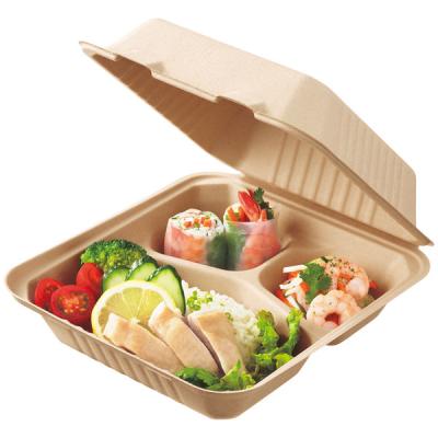 LOHACO - 未晒しバガスモールド フードパックスクエア 仕切付 1セット