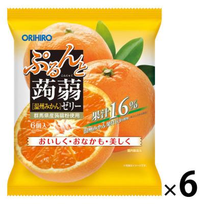 【ワゴンセール】ぷるんと蒟蒻ゼリー パウチ 温州みかん 6個入×6袋 オリヒロ 栄養補助ゼリー