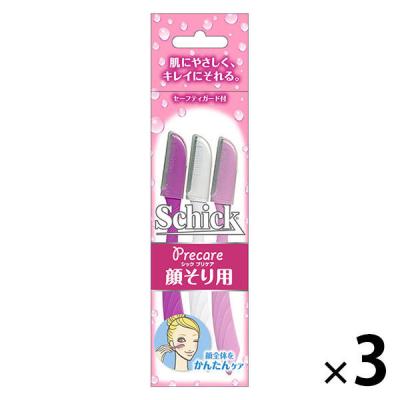 Lディスポ 3本入 顔・眉毛用 3個 女性用　カミソリ　剃刀　シック　Schick