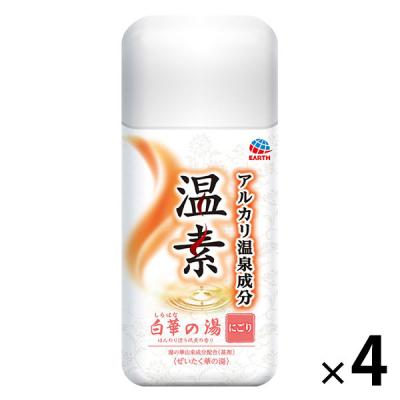 入浴剤 温泉の素 温素 白華の湯 本体 600g 4個 (にごりタイプ) アース製薬