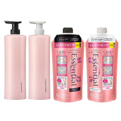 エッセンシャル　ふんわりうるツヤ　シャンプー＆コンディショナー　詰め替え(各340ml) ＋ スマートホルダー　Pink（ピンク） セット 花王