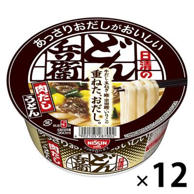 日清食品 日清のあっさりおだしがおいしいどん兵衛 ４種の具材が入った肉だしうどん 12個 カップ麺 カップうどん 大容量まとめ買い
