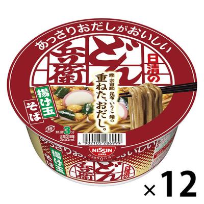 日清食品 日清のあっさりおだしがおいしいどん兵衛 ５種の具材が入った揚げ玉そば 12個 カップ麺 カップそば 大容量まとめ買い
