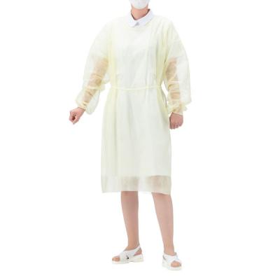 【アウトレット】アスクル　不織布ガウン イエロー 個包装　アイソレーションガウン　使い捨て　感染対策　黄色　1袋(5枚入) オリジナル