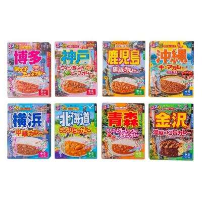 【アソート品】るるぶ×ハチ食品 カレー食べ比べ8種セット＜博多・神戸・鹿児島・沖縄・横浜・北海道・青森・金沢＞ 1箱（8個入）