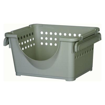 【アウトレット】平和工業 スタッキングバスケット前開 ベージュ 4907556247827 1個