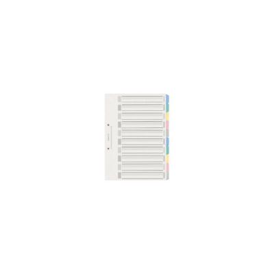 コクヨ  カラー仕切カードＰＰファイル用Ａ４縦２穴１０山見出 シキ-P120 1セット（7組）