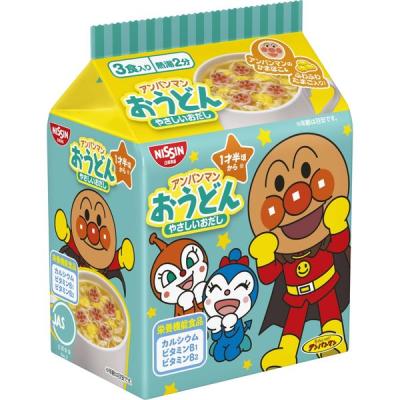 日清食品 アンパンマンおうどん やさしいおだし 3食パック［栄養機能食品］ 1袋（3食入） インスタントラーメン 袋麺 スープ