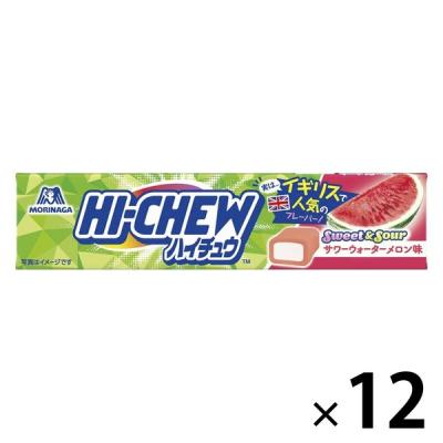 12粒ハイチュウ＜サワーウォーターメロン味＞ 1セット（1本×12） 森永製菓 ソフトキャンディ