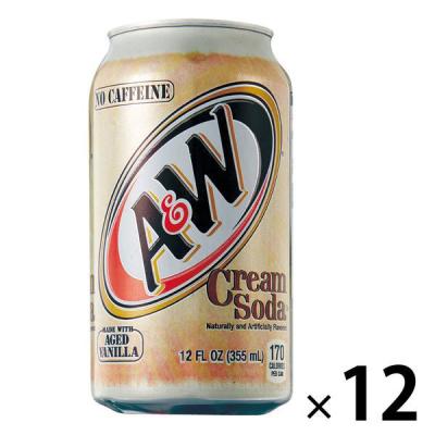 【ワゴンセール】A＆W クリームソーダ 355ml 1箱（12缶入）（わけあり品）