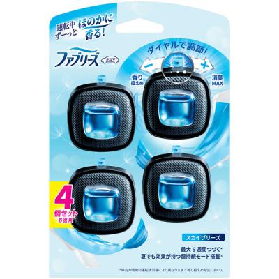 ファブリーズ クルマ 自動車エアコン送風口用消臭・芳香剤 スカイブリーズの香り 1パック（4個入） P＆G