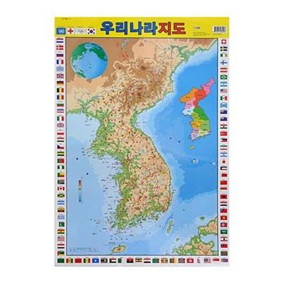 韓国語教材 韓国語子ども用教材 ポスター ウリナラ地図 Poster Map ハングルの森ヤフー店 通販 Yahoo ショッピング