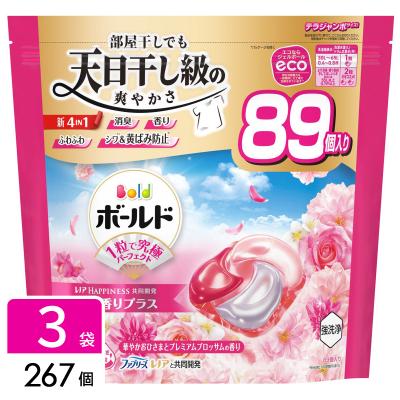 【最大1200円OFF(LYP会員限定)】ボールド 洗濯洗剤 ジェルボール 4in1 華やかおひさまとプレミアムブロッサムの香り 詰め替え テラジャンボ 267個（89個×3袋）