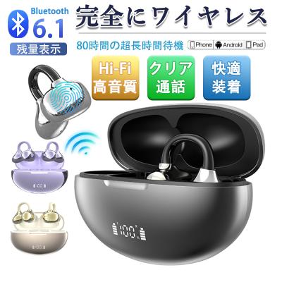 空気伝導イヤホン Bluetooth6.1 ワイヤレスイヤホン 自動ペアリング クリア通話 軽量 高音質 音漏れ防 音量調整 スマホ対応 通勤通学 プレゼント