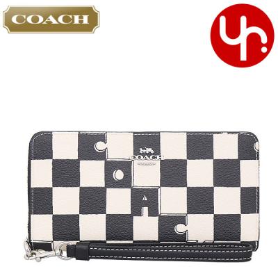 コーチ COACH 財布 長財布 FCR622 CR622 ブラック×チョーク チェッカーボード P...