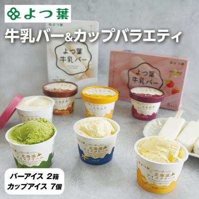 お歳暮 アイスクリーム ギフト アイス 北海道 カップアイス 7個 バーアイス 2箱 (1箱×5本入り) 8種 詰め合わせ 高級 お取り寄せ よつ葉 プレゼント 爆買