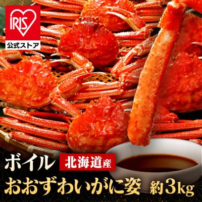 ＼クーポン利用で12,980円／かに 北海道 おおずわい 北海道産 ボイルおおずわいがに姿 3kg（6〜8尾） 2096 (代引不可) (TD)