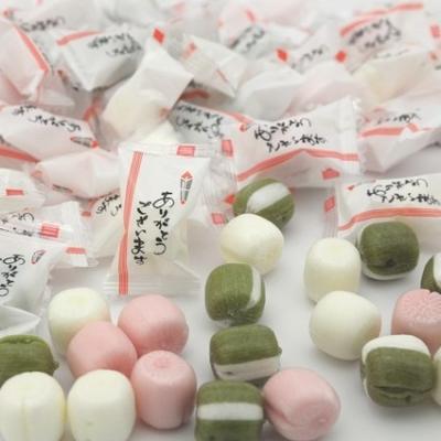 業務用京飴お得パック メッセージ入り「ありがとう」キャンディ　抹茶ミルク・ミルク・苺みるく 800gパック