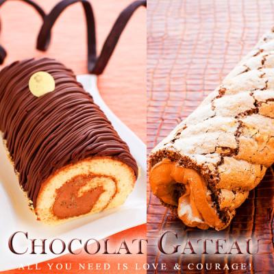 クリスマスケーキ 2025 冷凍 チョコ 生しょこらモンブラン＆ショコラキャンディロールセット 送料無料 アソート