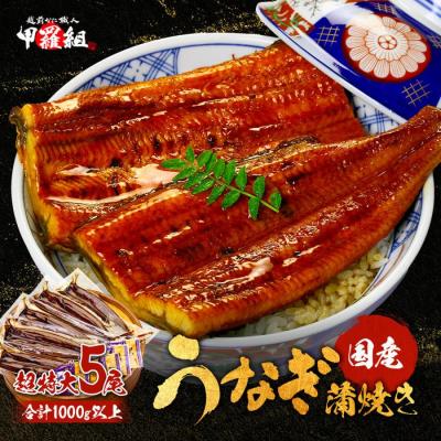 うなぎ 鰻 国産 ウナギ 南九州のブランドうなぎ蒲焼き超特大サイズ220g前後×5尾 ※タレ＆山椒付き 化粧箱 ギフト 贈り物 誕生日 父の日 FF 爆買