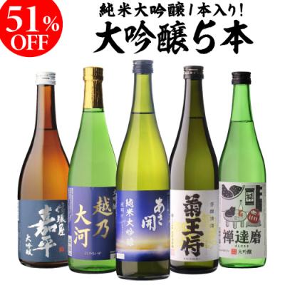日本酒 セット 大吟醸 飲み比べ 720ml 5本 ギフト セット 送料無料 プレゼント お酒 長S