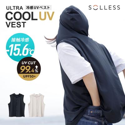 特典付き ベスト 冷感 熱中症対策グッズ 暑さ対策グッズ -15.6度 SOLLESS UVカット 99.4％ （ ユニセックス 接触冷感 子ども 熱中症対策 ）