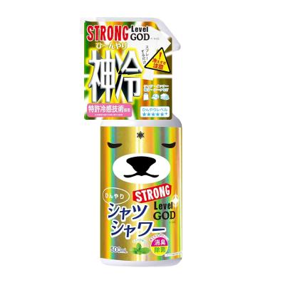 衣類用涼感＆冷感スプレー 冷却スプレー 涼感 冷感 消臭 除菌 猛暑 暑さ対策 ひんやりシャツシャワー ストロング レベルGOD 500mL
