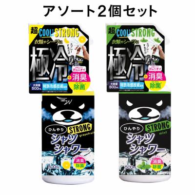 2個セット ひんやりシャツシャワー ストロングミント ＆ グレープフルーツ 本体 500ml 冷感スプレー 消臭 除菌 暑さ対策 熱中症対策