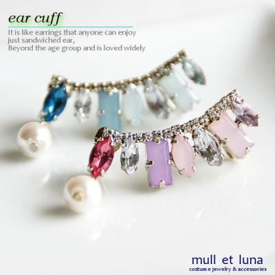 147*ハンドメイド*大粒パール 上品 ビジュー クリップ イヤリング mull-et-luna_jmlv282z